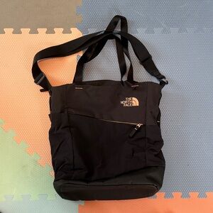 The North Face Black Messenger Tote with Front Zip